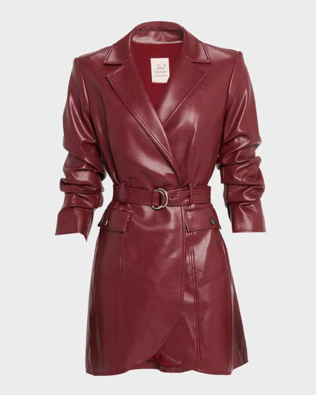 Jenessa Vegan Leather Mini Blazer Dress